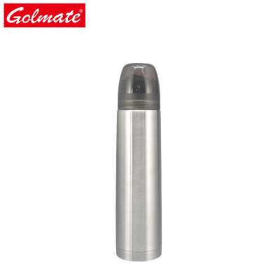 Bottle with straw and plastic cup 1L SS double wall vacuum flask